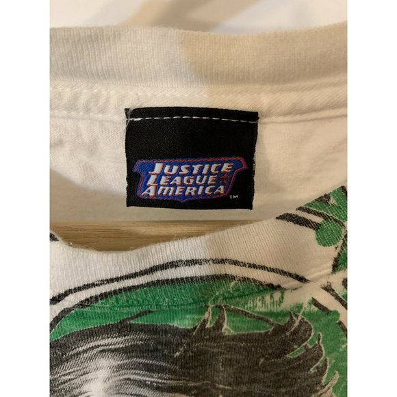 Green Lantern Justice League America Sz XL T-shirt All Over Print One Side Green - Picture 2 of 6